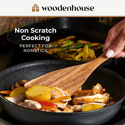 Wooden Spoons for Cooking - 6 Piece Teak Kitchen Utensil Set