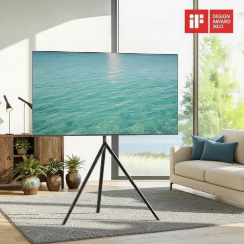 Pegzone Adjustable TV Stand for 45-65 Inch Screens Up to 88 lbs with Shelf