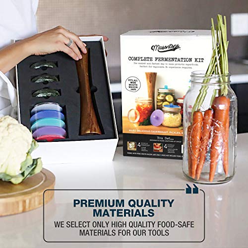 Masontops Wide Mouth Mason Jar Fermentation Kit for Pickles Sauerkraut & Kimchi