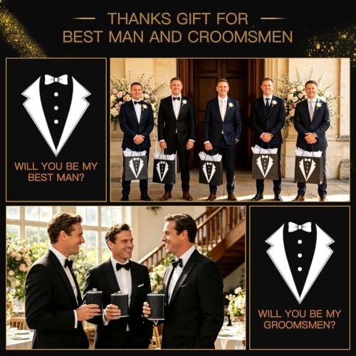 Black 84-Piece Groomsmen Gifts Set for Wedding Party - 7 Sets