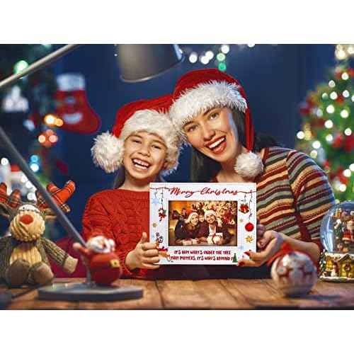 FaCraft Christmas Picture Frame 2025-4 x 6 mas Family Photo Frames Snowflake Merry Christmas Frame Xmas Gifts for Family Women Men Friends Winter Party Holiday Home Decorations Souvenir