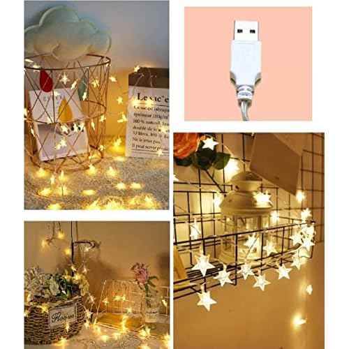 Star String Lights, Merdeco 20ft 40 LED USB Powered Star String Lights Warm White Fairy Lights for Birthday Party Wedding Christmas Home Decoration