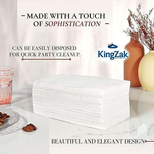 400 Pack White Disposable Dinner Napkins 2-Ply - Elegant Guest & Wedding Use