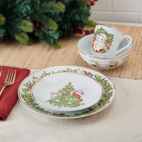 Fitz & Floyd St. Nicholas Holiday Dinnerware Set for 4 - 16 Pieces