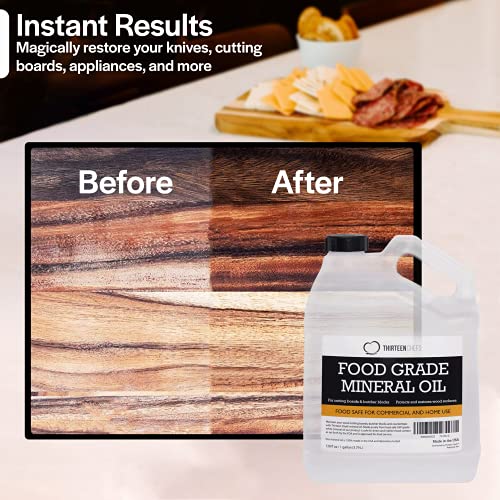 Food Grade Mineral Oil for Cutting Boards & Wood Surfaces - 128oz - Safe for Food Contact - USDA Approved - Oil Lubricant & Conditioner - Variation: 128 Fl Oz