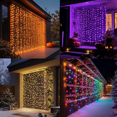 Dazzle Bright RGB LED Curtain String Lights with Remote & App Control Waterproof Christmas Fairy Lights for Bedroom & Holiday Decor