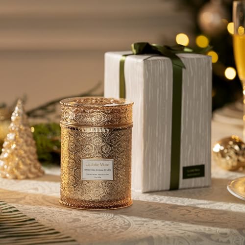 Amaretto Crème Brûlée Scented Candle - 19oz Vegan Soy, Wooden Wick, 90H Burn