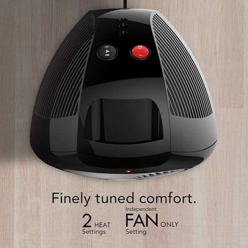 Vornado VH202 Personal Space Heater - Compact 2-Heat Settings, Safe & Quiet Black