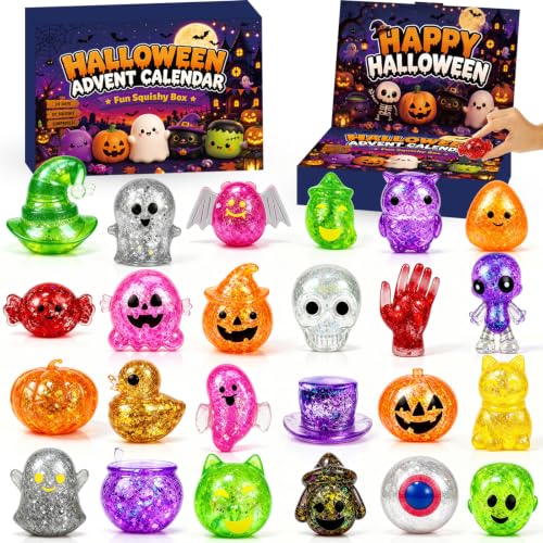 Halloween Advent Calendar 2026 - 24 Glitter Fidget Toys, Party Favors & Gifts - Variation: HALLOWEEN