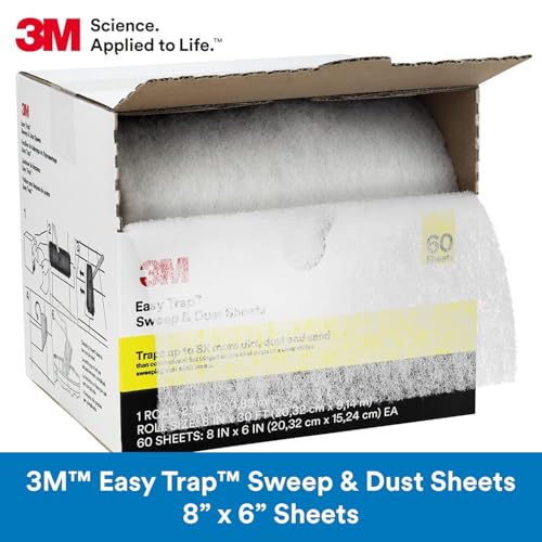 3M Easy Trap Sweep and Dust Sheets - 1 Roll of 250, 8x6 Inches, Disposable Dusting Sheets