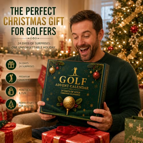 Golf Advent Calendar 2026 for Men – 24 Day Christmas Countdown with Golf Accessories