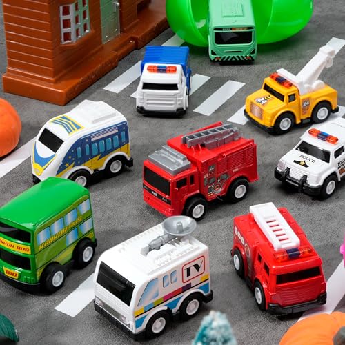 JOYIN 12 Pcs Prefilled Easter Eggs with Toys, Plastic Easter Eggs with Animal Cars for Kids Gift, Basket Stuffers, Classroom Prize Supplies, Party Favors