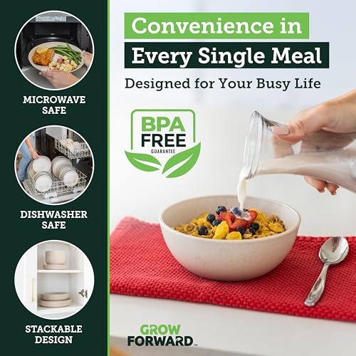 Grow Forward 16-piece Premium Wheat Straw Dinnerware Sets for 4 -