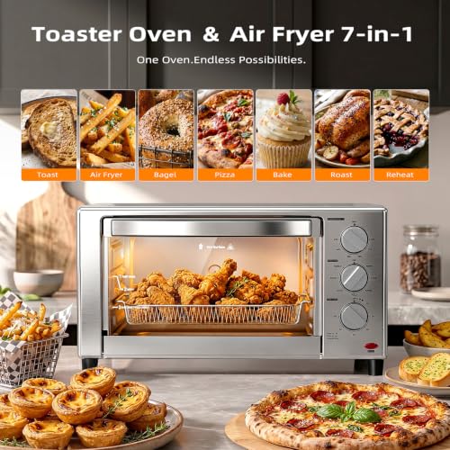 Kismile Air Fryer Toaster Oven, 1500W, 7-in-1 with Fry, Convection,