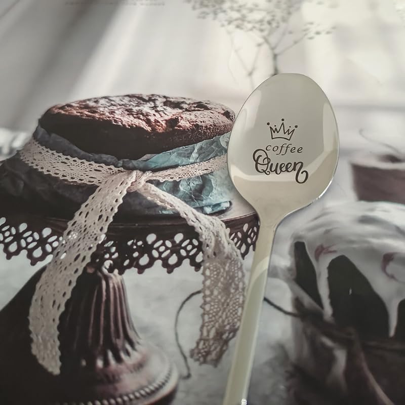 Coffee Queen Spoon - Funny Stainless Steel Coffee Lover Gift for Women