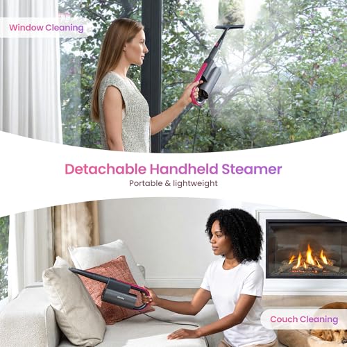 Schenley Steam Mop for Hard Floors - Fast Heat-Up, 3 Steam Modes, Detachable Handheld Steamer