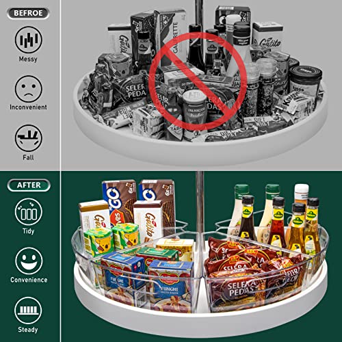 32-Inch Lazy Susan Organizer Bins - 8 Pack for Corner Cabinets - Clear, BPA-Free