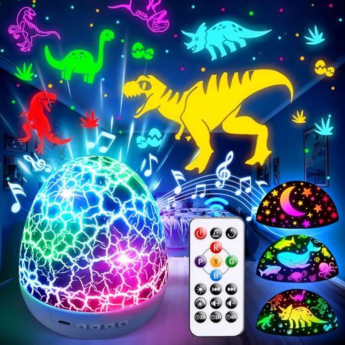 PIKOY Dinosaur Toys, 15 Sounds & 3 Films, Toys for Kids, Egg Light