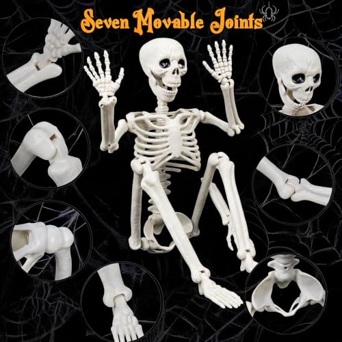 3 FT Human & Dog Skeleton Halloween Decorations Outdoor Indoor Set - Spooky Yard Props