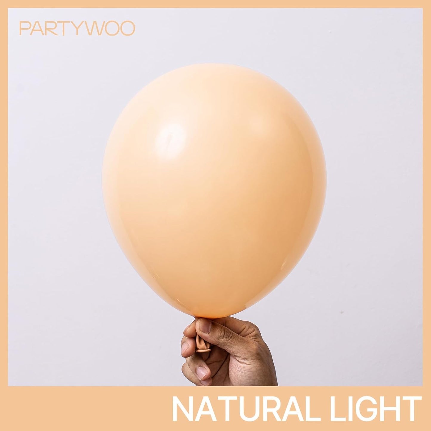 PartyWoo Nude Balloons - 50 Pcs 12 Inch Beige Apricot Latex Balloons for Weddings & Celebrations