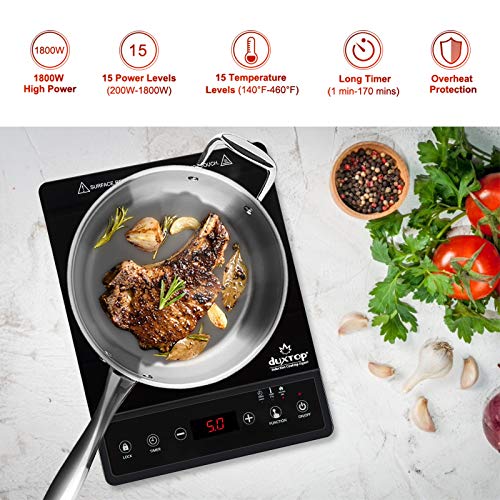 Duxtop 1800W Portable Induction Cooktop - Energy Efficient Burner 8500ST E210C2