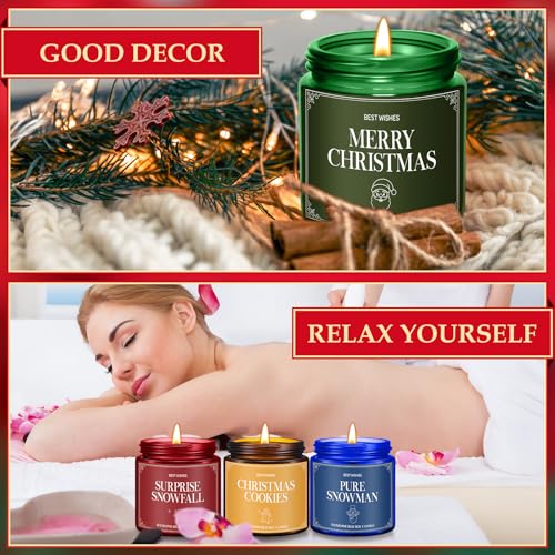 MTLEE 12 Pcs Christmas Scented Candles Jar Bulk Xmas Holiday Gifts,