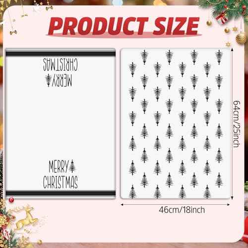 Christmas Kitchen Towels Set of 2, 18x26 Inch White Dish Towels with Black Xmas Tree, Perfect Black Christmas Decor and Gifts, Absorbent Microfiber, Durable & Machine Washable