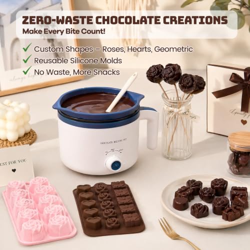Blue Electric Chocolate Melting Pot with Accessories & Dual BPA-Free Pots