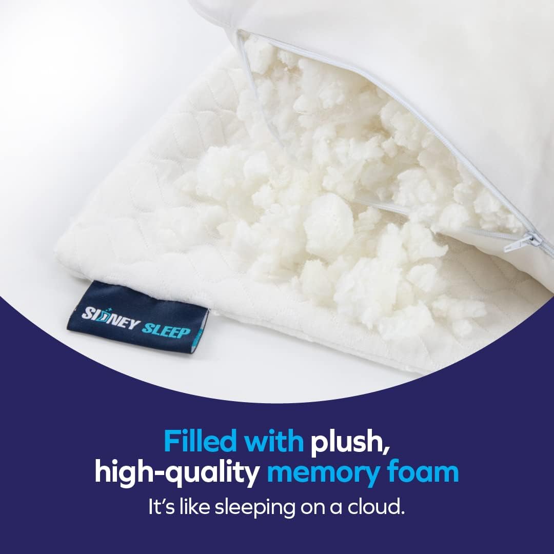 Sidney Sleep Adjustable Curved Contour Pillow - Queen Size for Side & Back Sleepers | Neck & Shoulder Support
