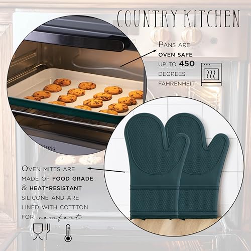 Country Kitchen Nonstick Stackable Bakeware Set - Sage Without Handles, 13 Pcs
