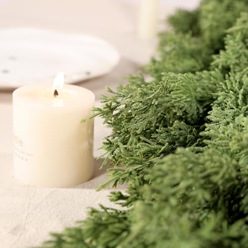WBHome Real Touch Pine Garland 6 FT - 160 Tips, emerald green, indoor/outdoor