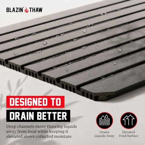 Black 16" Aluminium Defrosting Tray for Frozen Meat - Natural Thawing Plate