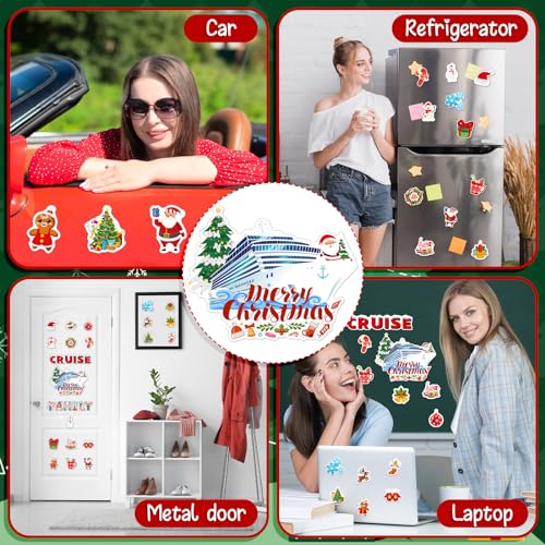 Christmas Cruise Door Magnets - 27 Pcs Holiday Magnetic Decorations for Boats & Yachts