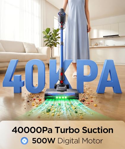 Slivamo S10 Cordless Vacuum Cleaner 40KPa 45-Minute Runtime, LED Touch Display