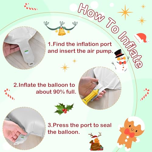 Paeyeq Red Green Gold Christmas Balloons Kit - Festive Holiday Decorations