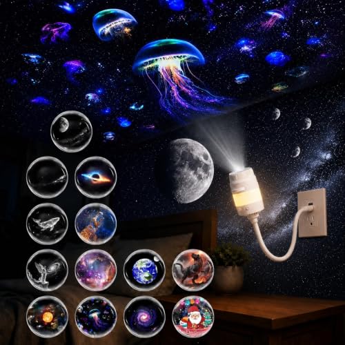 2-in-1 Galaxy Projector Night Light with 13 Films - Star & Galaxy Projection