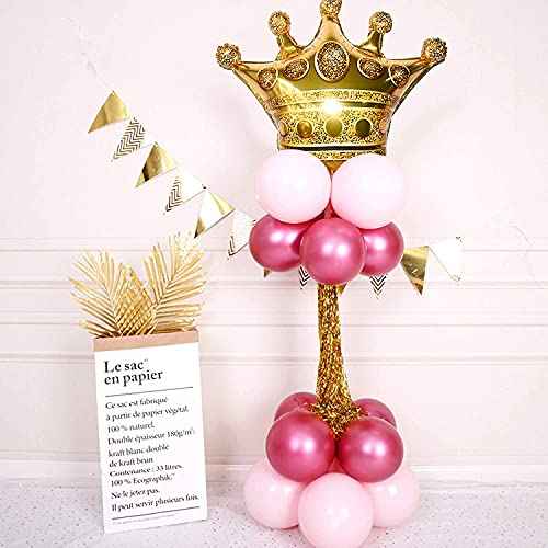MYUBWTF 6 Pieces 23 inch Large Gold Crown Balloons, Giant Foil Cap Balloon, Aluminum Foil Helium Balloons for Birthday Wedding Party Decorations Anniversary Party Halloween Christmas (23-inch)