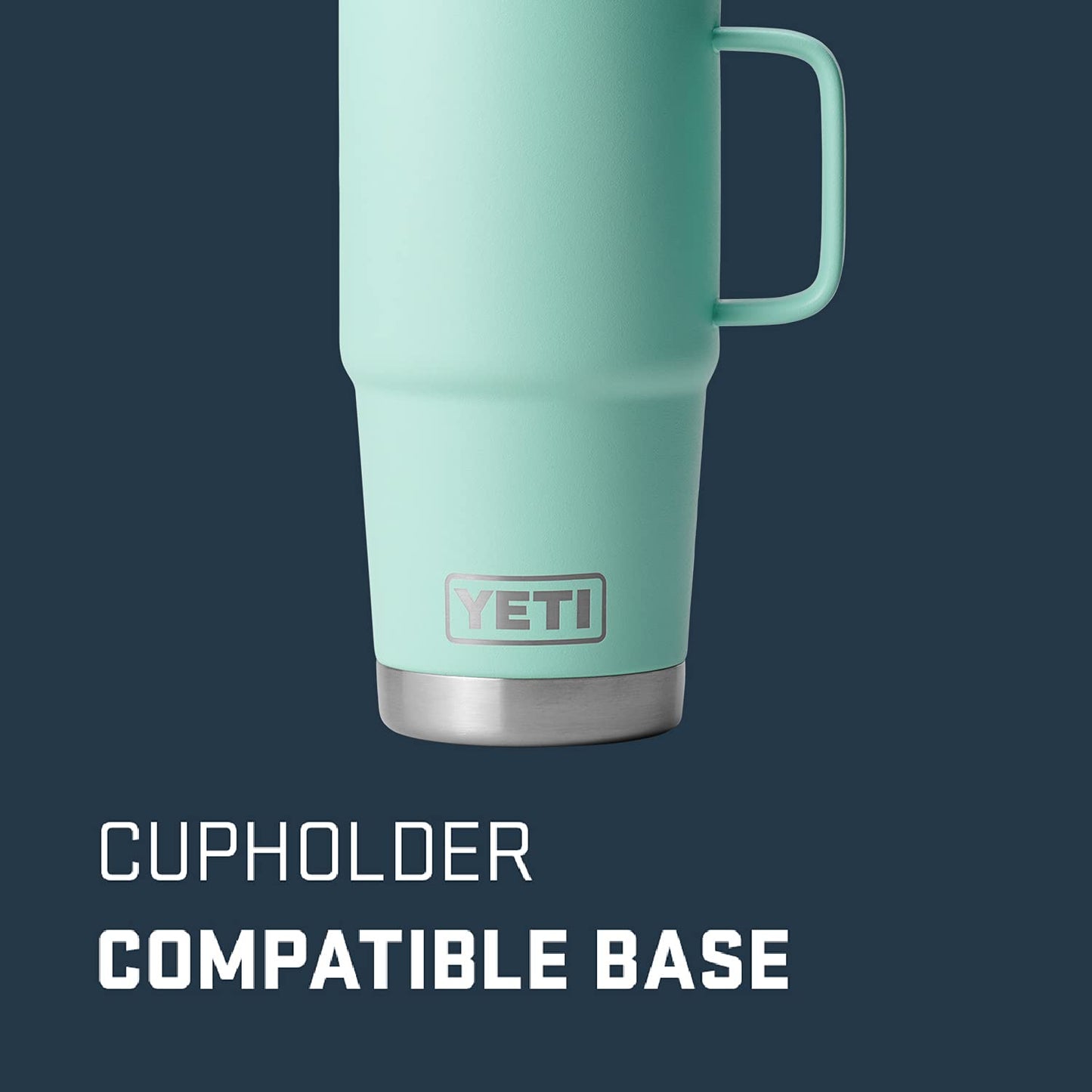 YETI Rambler 20 oz Travel Mug, Stainless Steel, Vacuum Insulated with Stronghold Lid, Seafoam