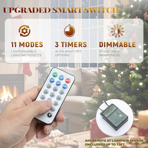 YITAHOME 6ft Pre-Lit Green Artificial Christmas Tree with Remote, 1000 Tips & 250 Lights
