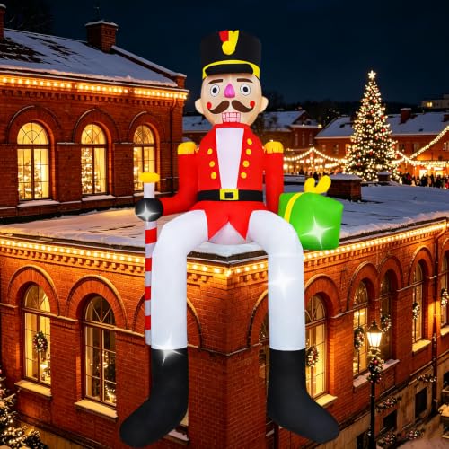 10 FT Outdoor Christmas Inflatable Nutcracker Decoration with LED Lights