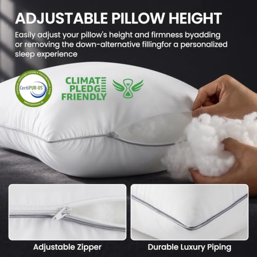FP FLEXPEDIC White King Size Adjustable Loft Hotel Pillow Set of 2