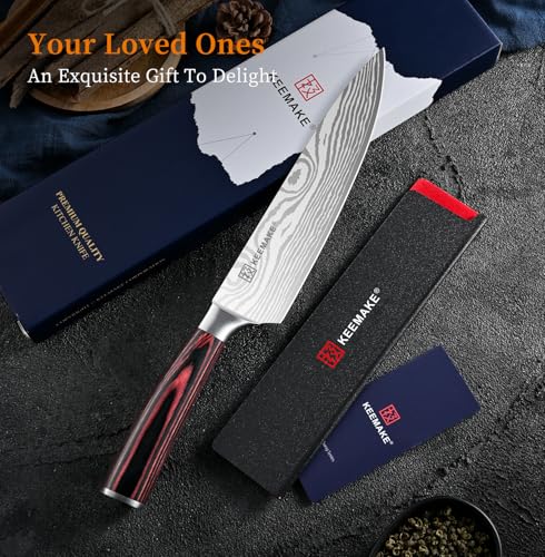KEEMAKE 8-Inch Chef Knife - Ultra Sharp Kitchen Knife with Ergonomic Handle