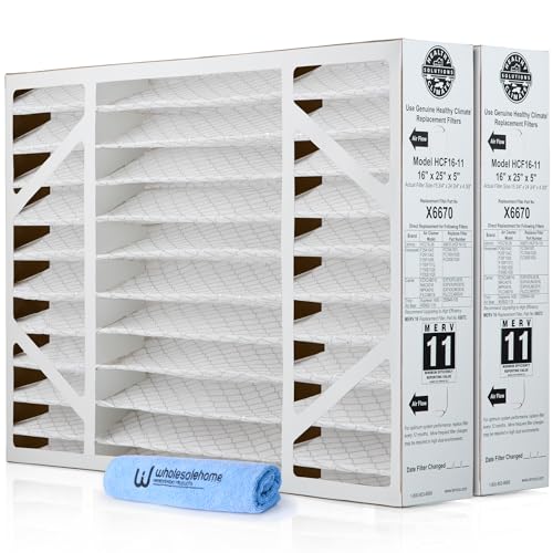 Healthy Climate Lennox X6670 16x25x5 MERV 11 Air Filter - 2 Pack, Model 2