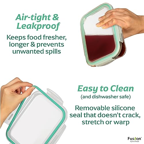 8 Pack 35 oz Glass Food Storage Containers with Airtight Lids - Microwave & Oven Safe