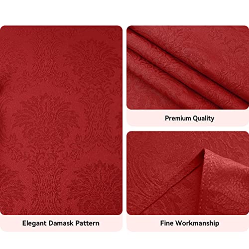 Romanstile Vienna Red 60 x 120 Inch Jacquard Tablecloth - Rectangle, 8 ft Heavyweight 210GSM