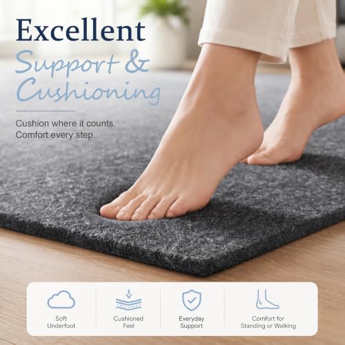 Merelax 5' x 7' Non-Slip Rug Pad Gripper with Cushioning, Felt & Silicone Base