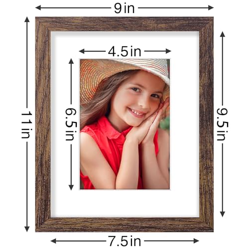 Brown 8x10 Picture Frame Set of 9 Wall & Tabletop Display