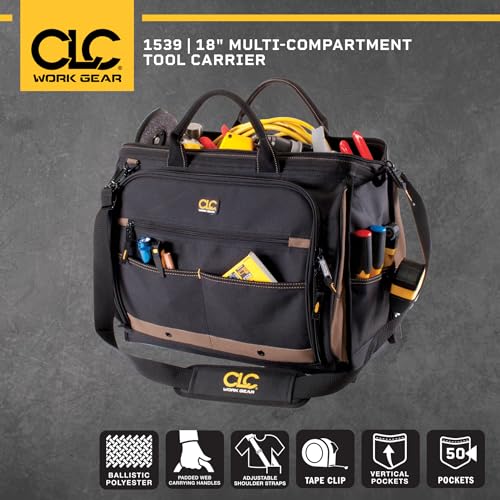 Tool Bag - Custom Leathercraft 1539 Multi-Compartment 50 Pocket Organizer