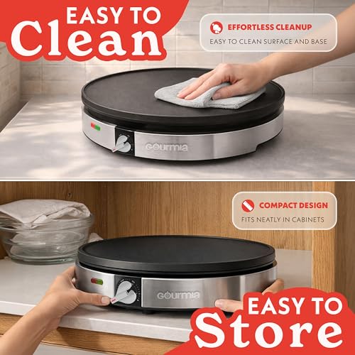 12-Inch Nonstick Crepe Maker with Temperature Control & Accessories