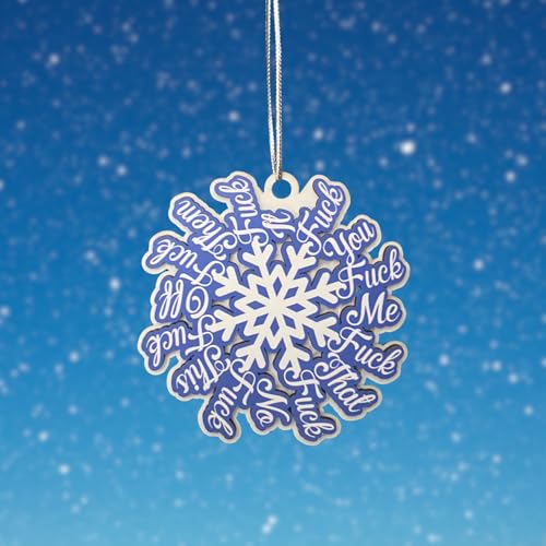 Funny Ornaments for Adults Blue Snowflake Christmas Decorations (2
